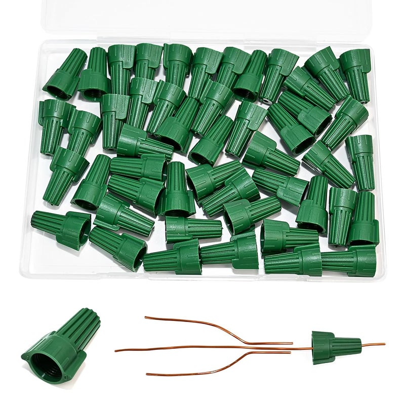 Dirvcp Professional Winged Ground Wire Connector Nuts with Hole by - 50-Pack of UL Listed Spring Loaded Wire Nuts for Safe Electrical Connections - Image 2